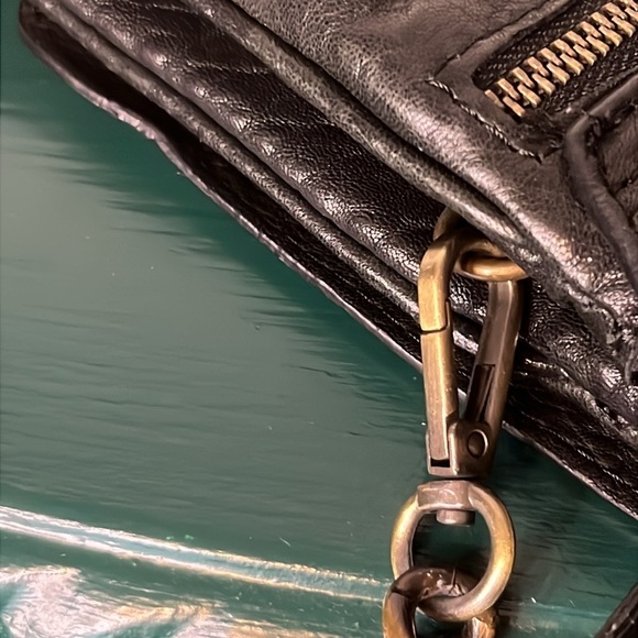 Maxon Collection Genuine Leather Black Crossbody Bag with Detachable Chain Strap - Picture 16 of 16